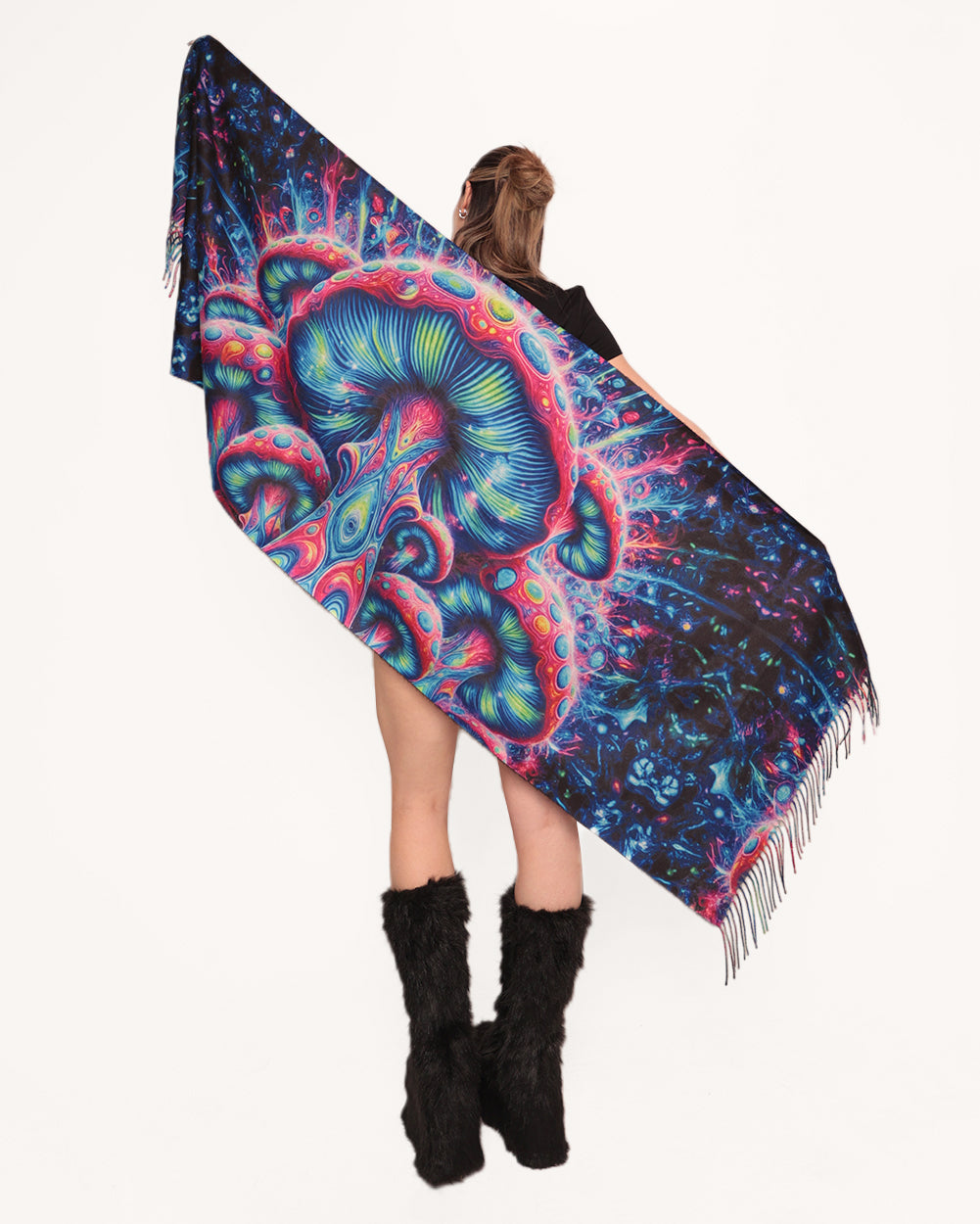 Psychedelic World Mushroom Pashmina - Image 31880395554999