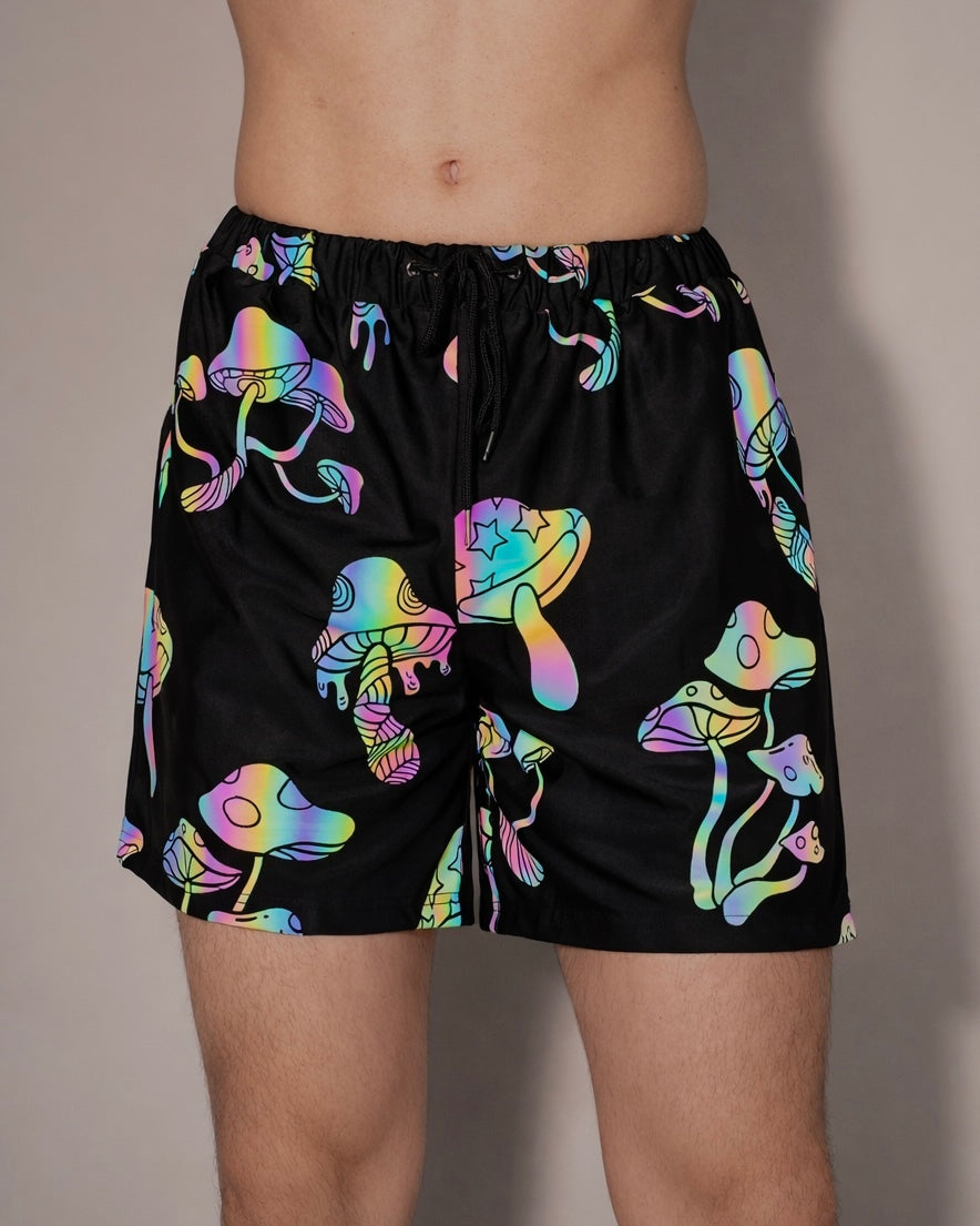 Kooky Chronicles Rainbow Reflective Baseball Shorts - Image 35266633400503