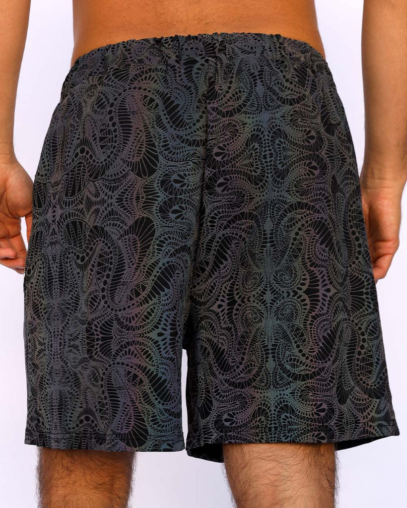 Pure Euphoria Rainbow Reflective Shorts-Black/Grey-Back--Milo---S