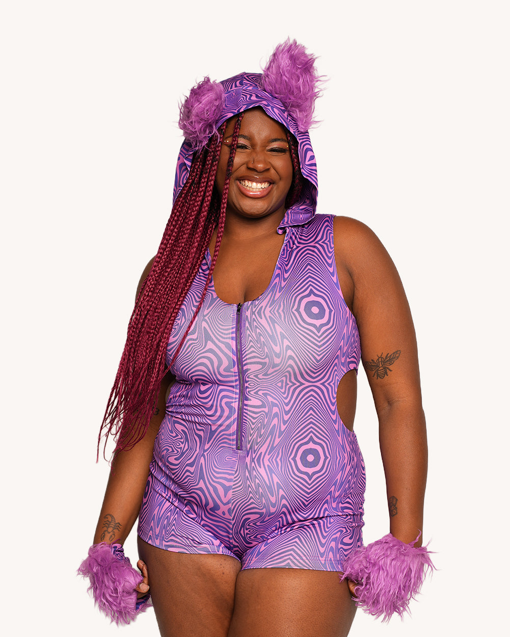 Purr & PLUR Romper with Sleeves - Image 34955608916151