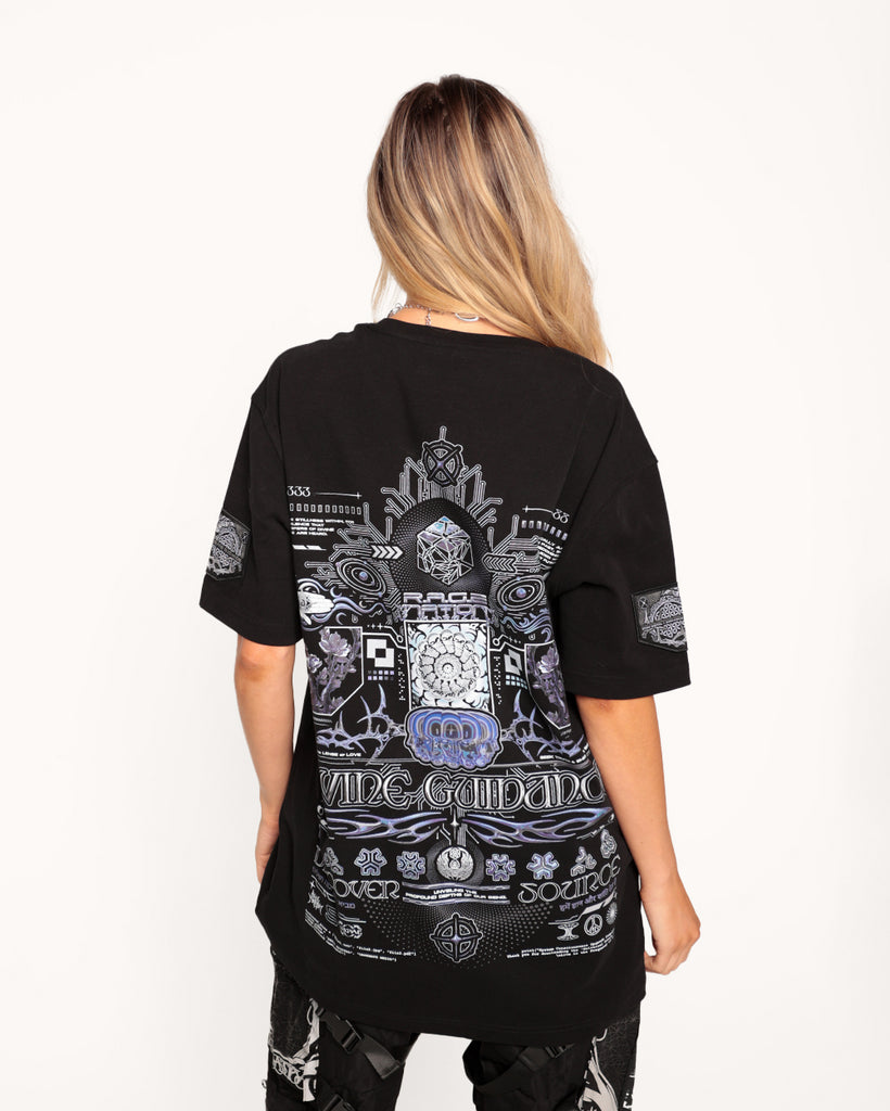 Rage Nation Divine Guidance Tee-Black/Blue-Regular-Back--Liberty---S