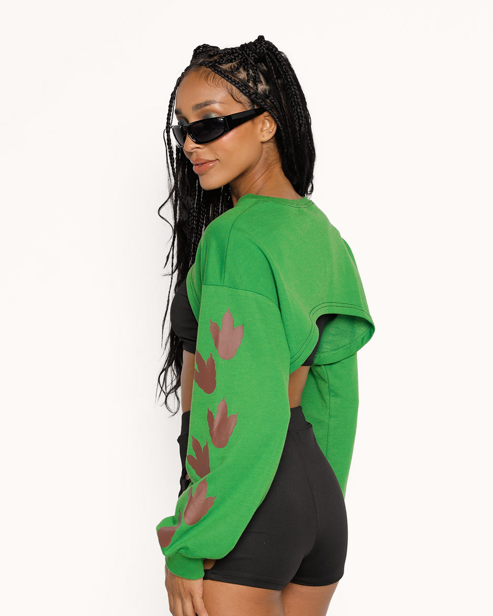 Rageasaurus Rex Ultra Crop Top-Green-Regular-Back--Courtney---S