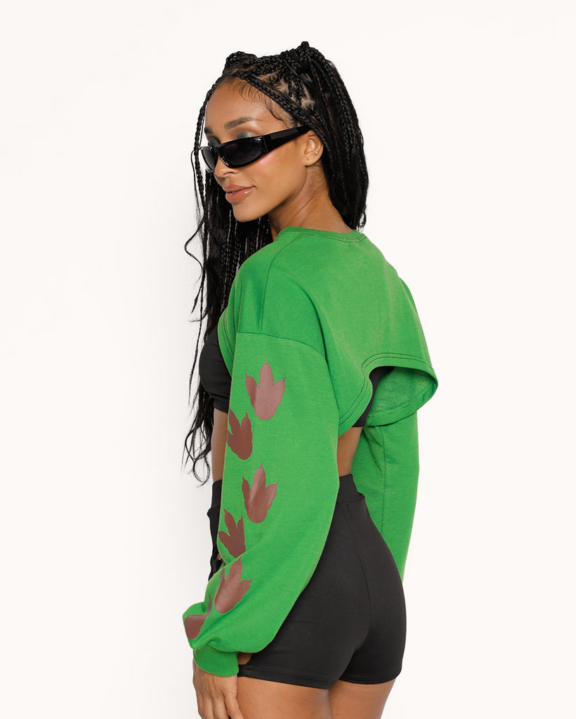 Rageasaurus Rex Ultra Crop Top-Green-Regular-Back--Courtney---S