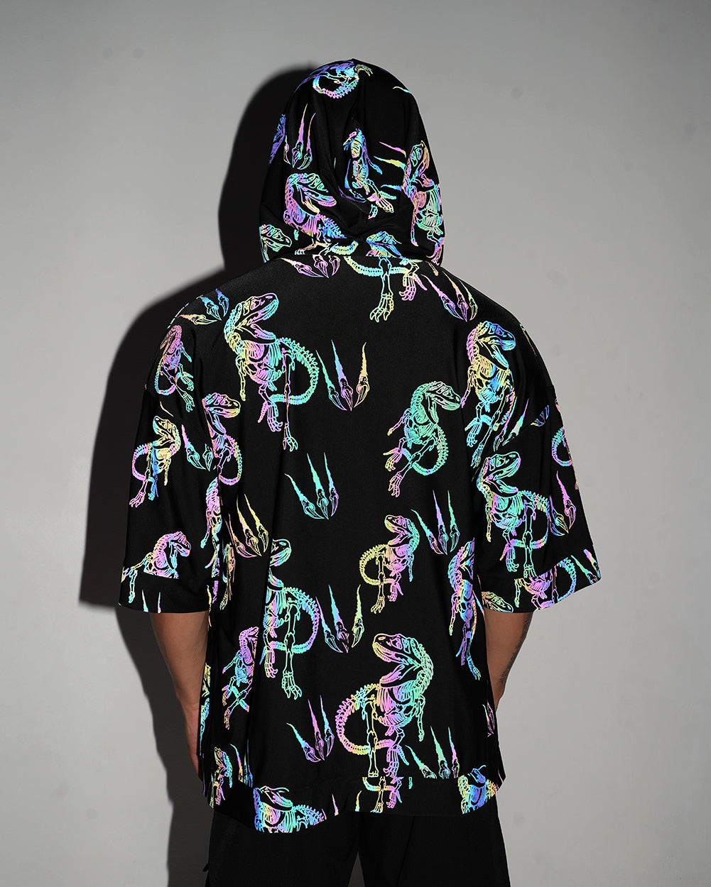 Raptor Rave Rainbow Reflective Robe-Black/Rainbow-Regular-Reflective Back--Raine---L