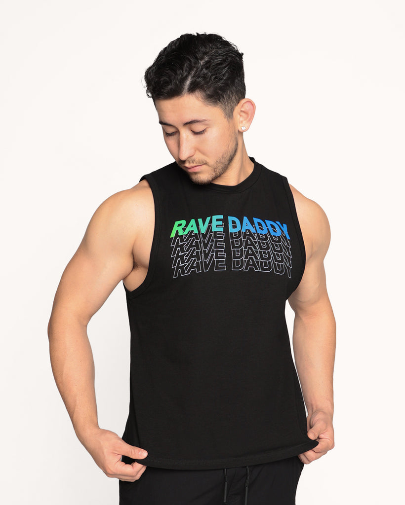 Rave Daddy Men's Tank-Dark Blue-Regular-Front--Eric2---L