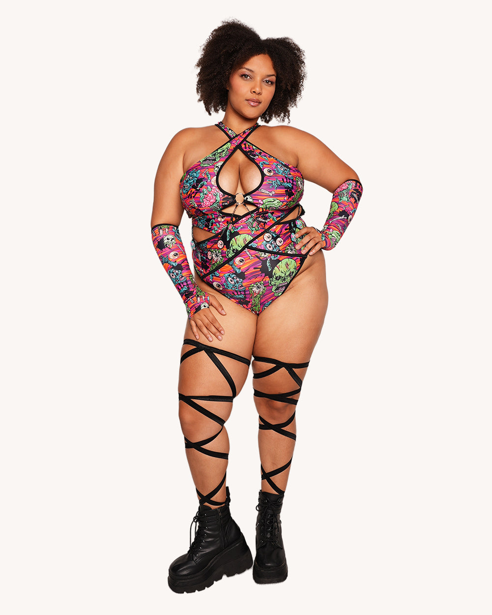 Rave With the Undead Bodysuit with Chains - Image 7