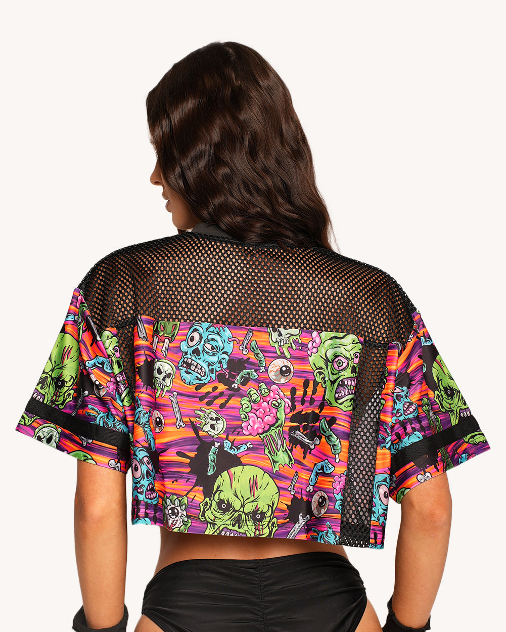 Rave With the Undead Cropped Football Jersey - Image 2