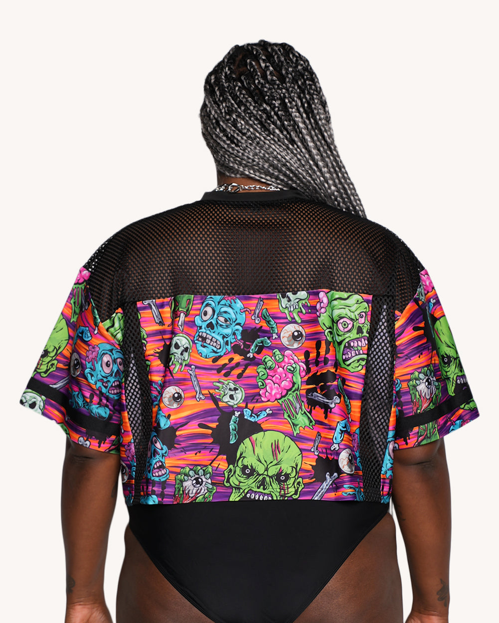 Rave With the Undead Cropped Football Jersey - Image 35741324902583