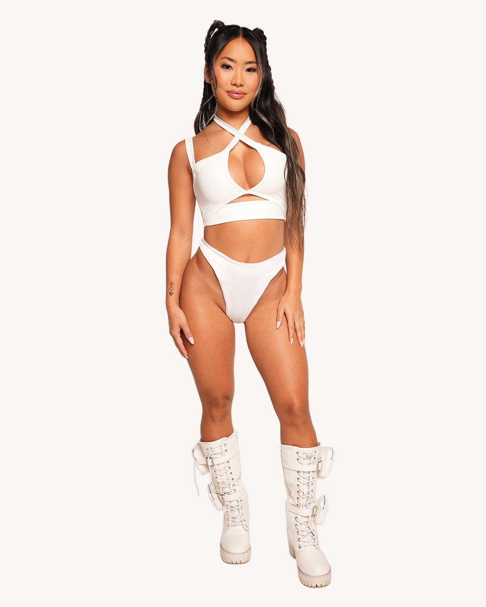 Rave & Repeat Halter Top - White - Image 2