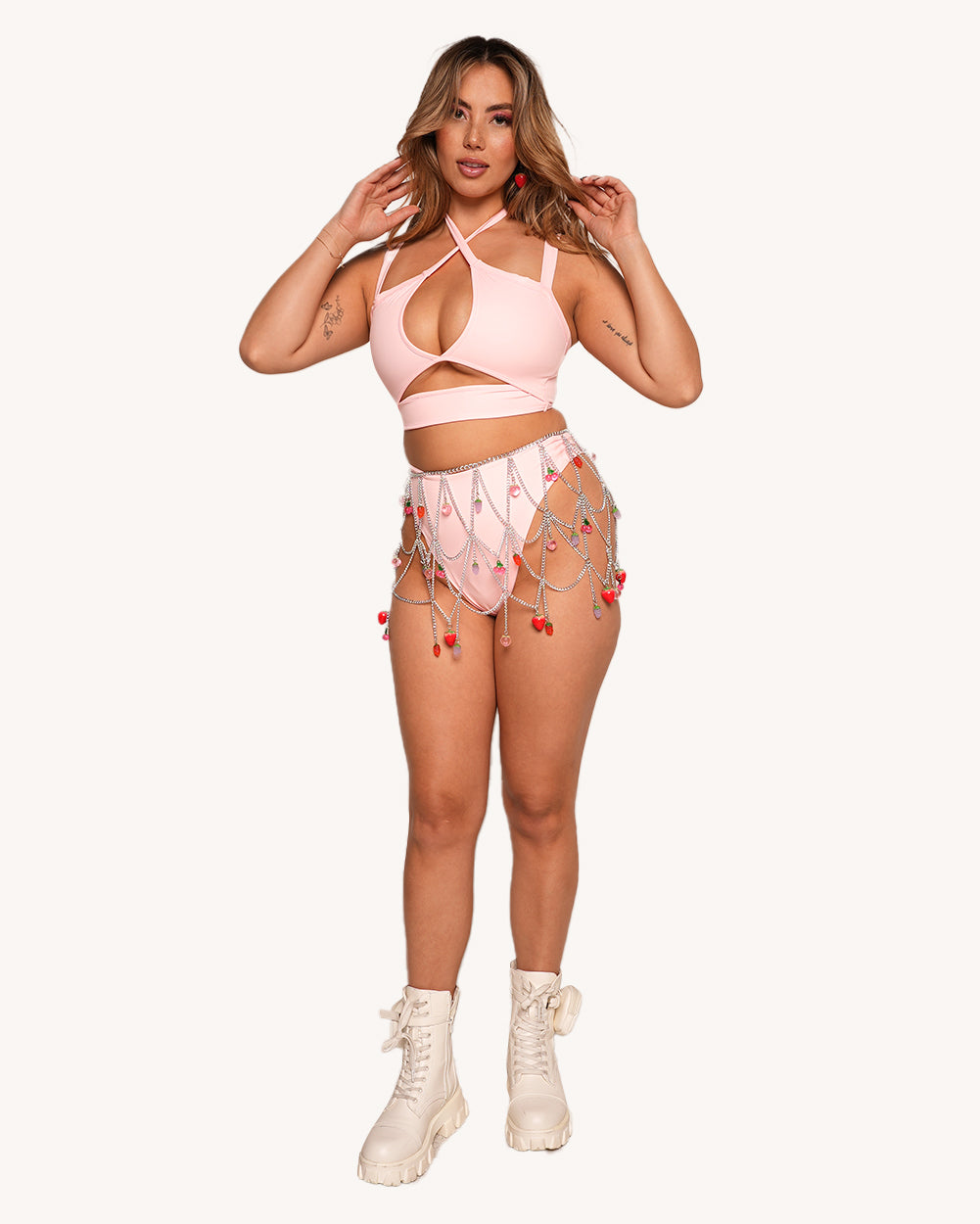 Rave & Repeat Halter Top - Baby Pink - Image 2