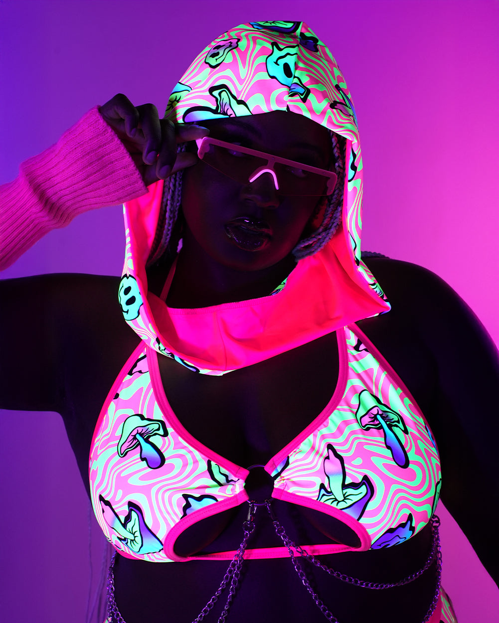 Rolita Couture x iHR Am I Tripping Groove & Glow Hood - Image 3