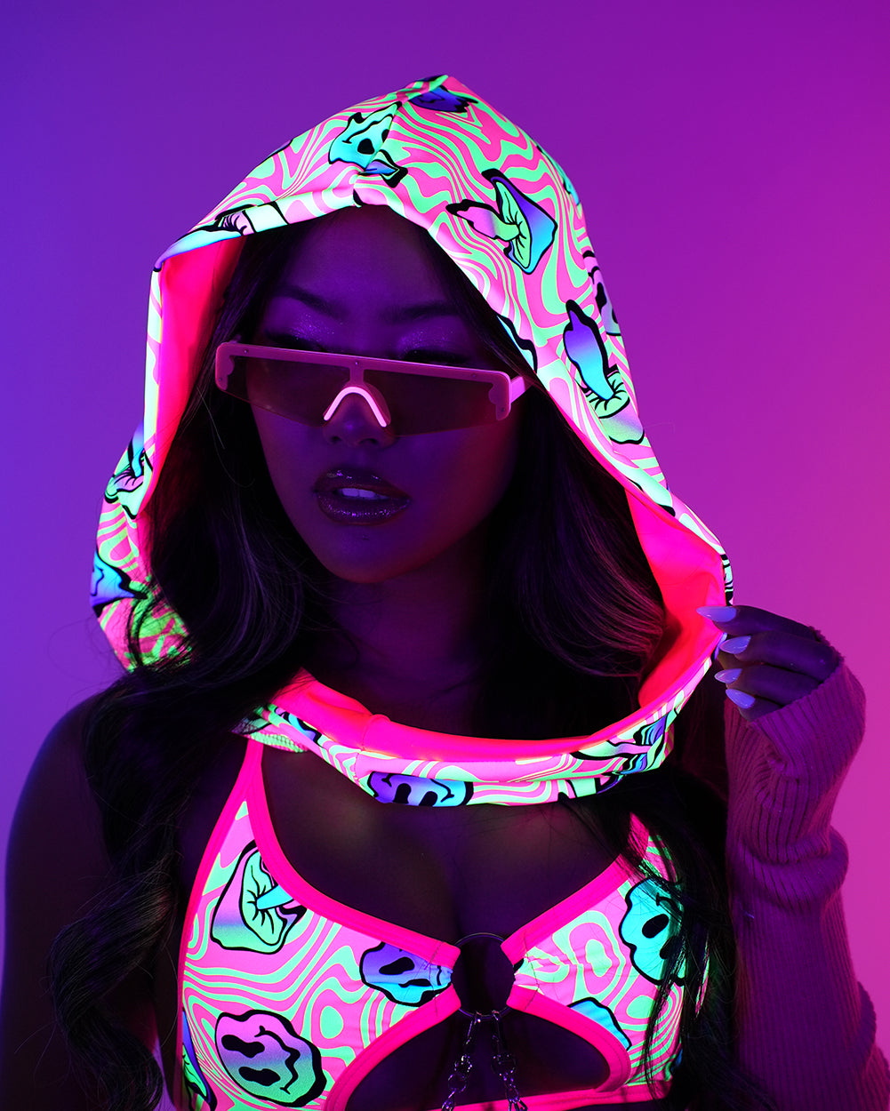 Rolita Couture x iHR Am I Tripping Groove & Glow Hood - Image 33625422102711