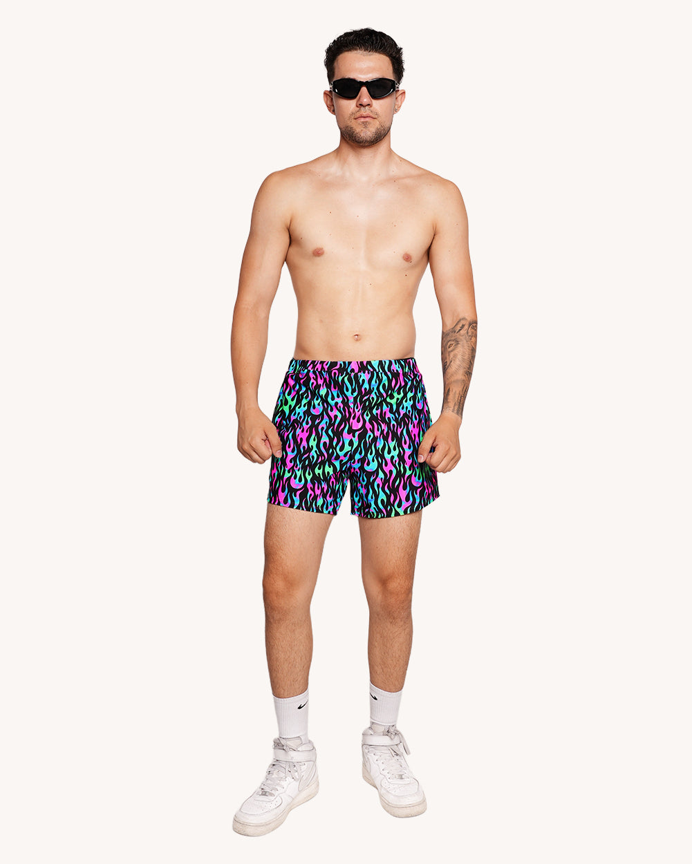 Rolita Couture x iHR Blacklight Blaze Camp Shorts - Image 3
