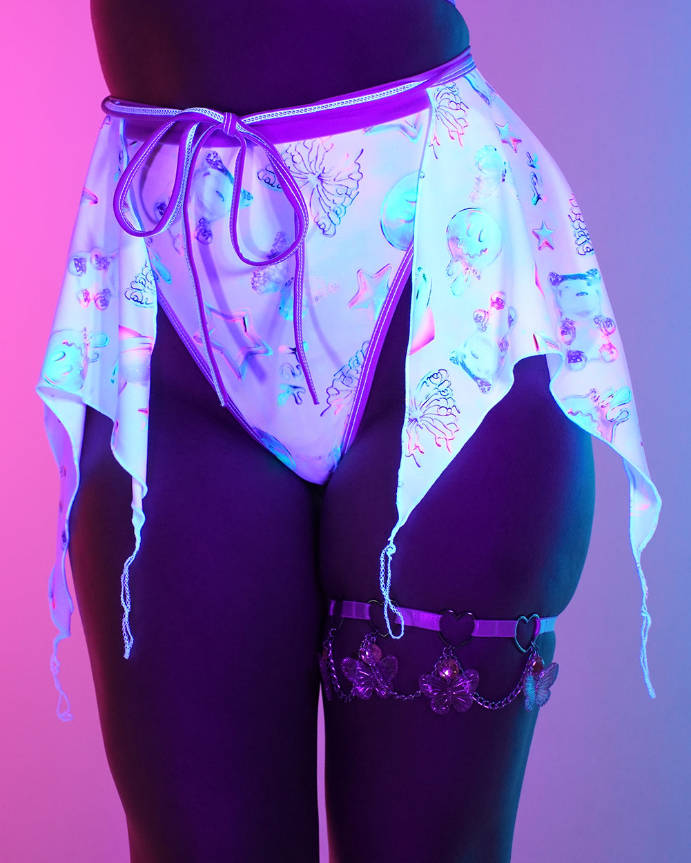 Rolita Couture x iHR Cosmic Chrome Flair Skirt - Image 32487906836663