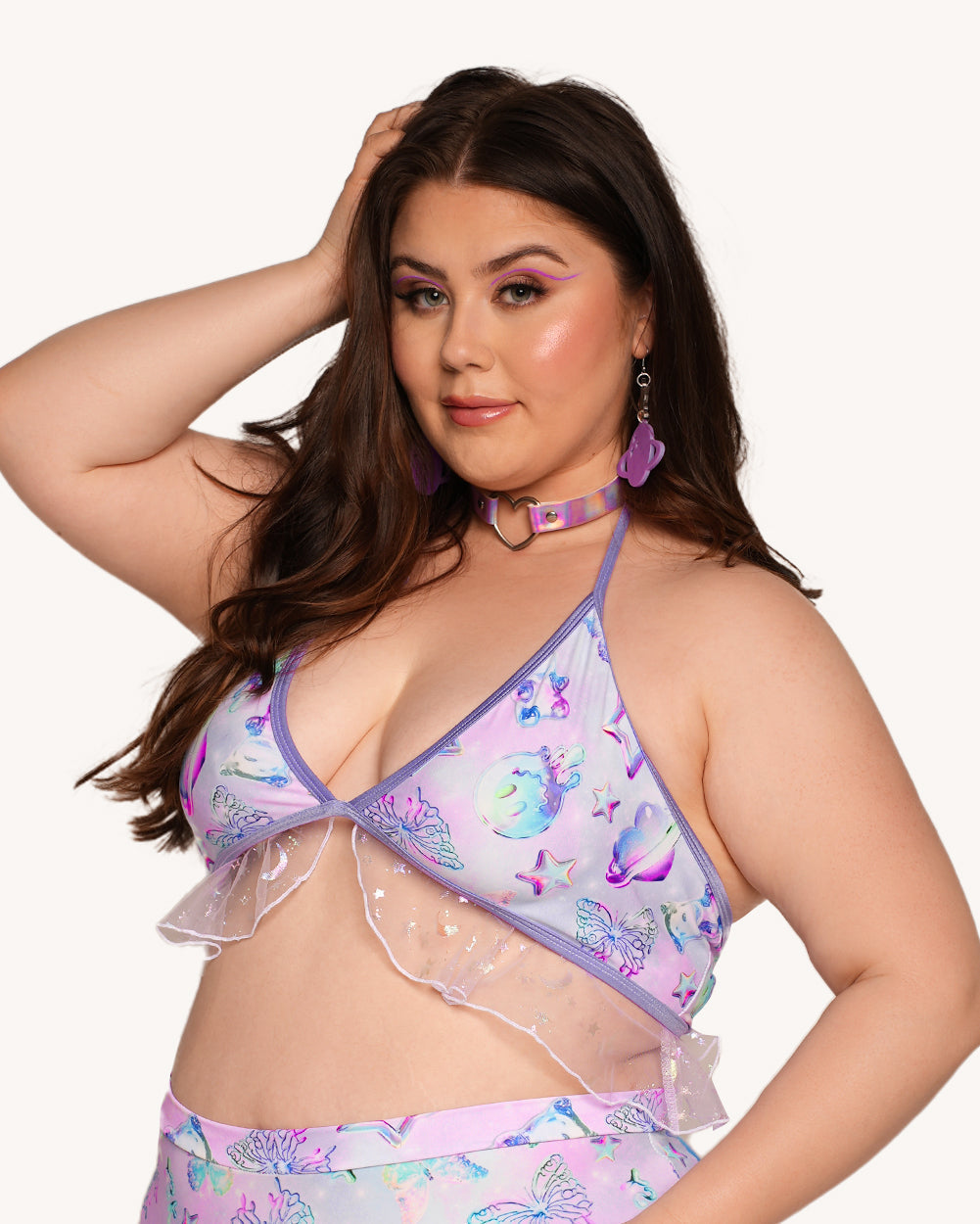 Rolita Couture x iHR Cosmic Chrome Ruffle Top - Image 4