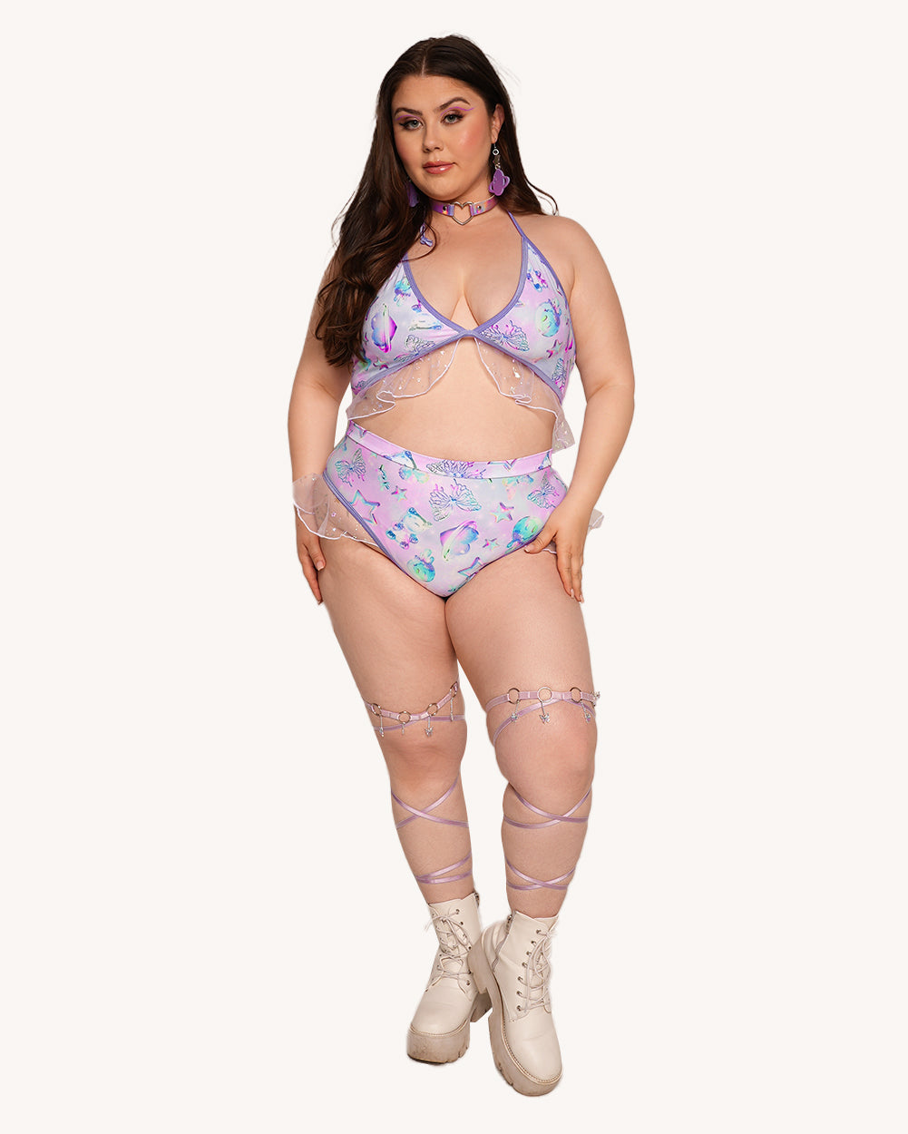 Rolita Couture x iHR Cosmic Chrome Ruffle Top - Image 6