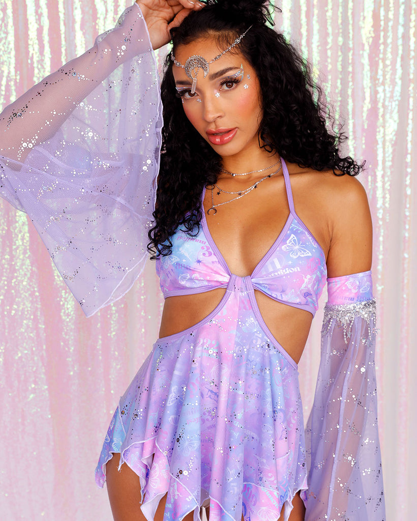 Rolita Couture x iHR Forever Angel Blossom Fan Arm Cover-Baby Pink/Lavender-Regular-Front2--Courtney---S-M