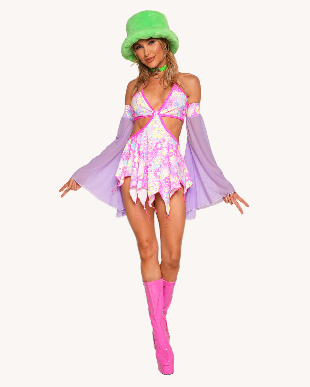 Rolita Couture x iHR Lucid Garden Pixie Baby Doll Dress - Image 34131978453175