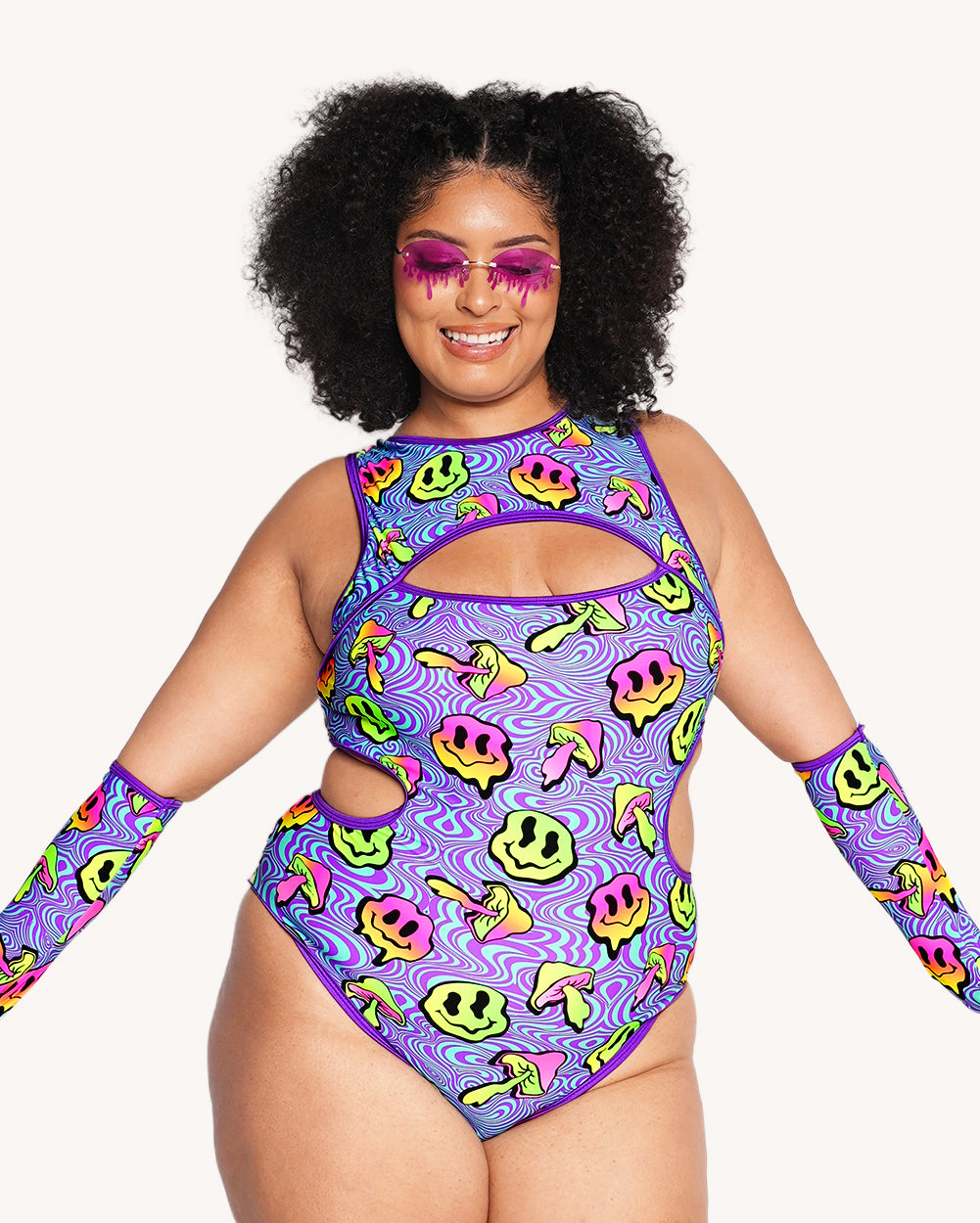 Rolita Couture x iHR Shroomface Cut Out Bodysuit - Image 36344694079671