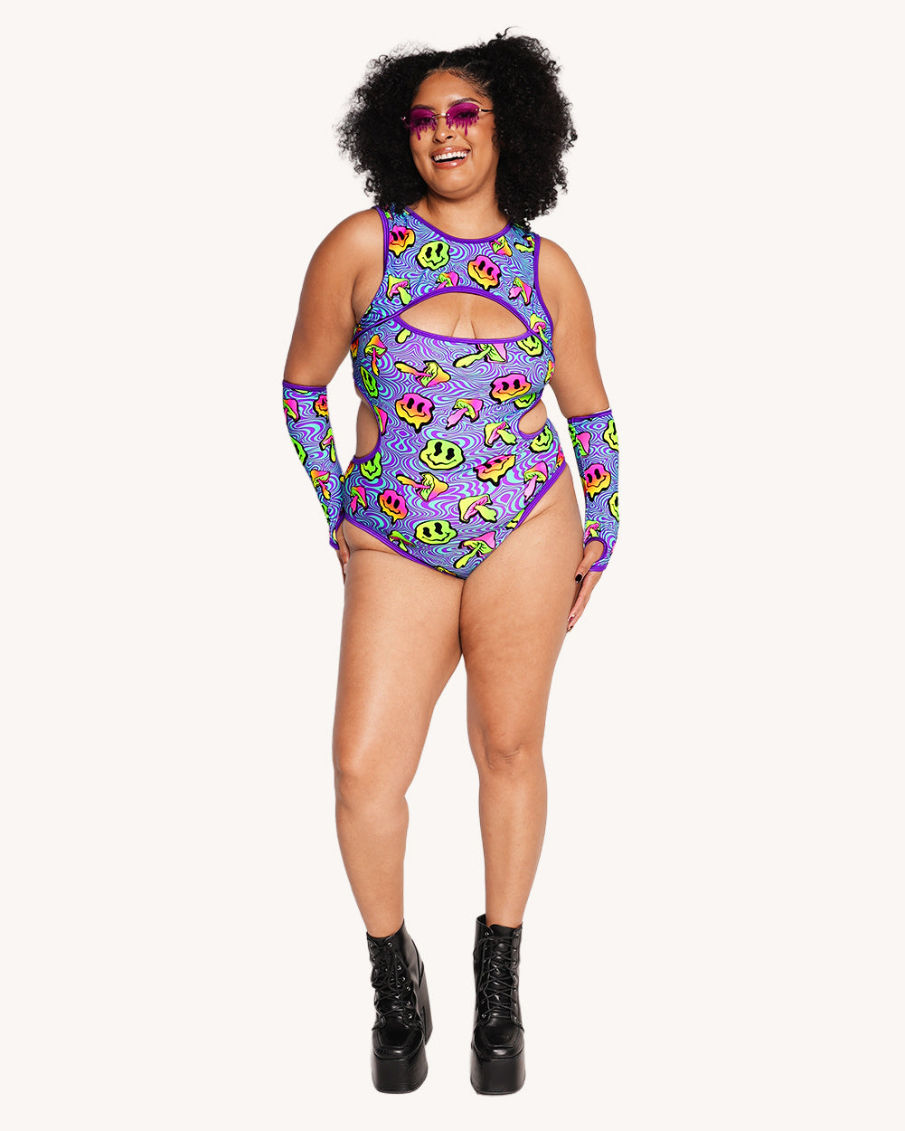 Rolita Couture x iHR Shroomface Cut Out Bodysuit - Image 36344694112439