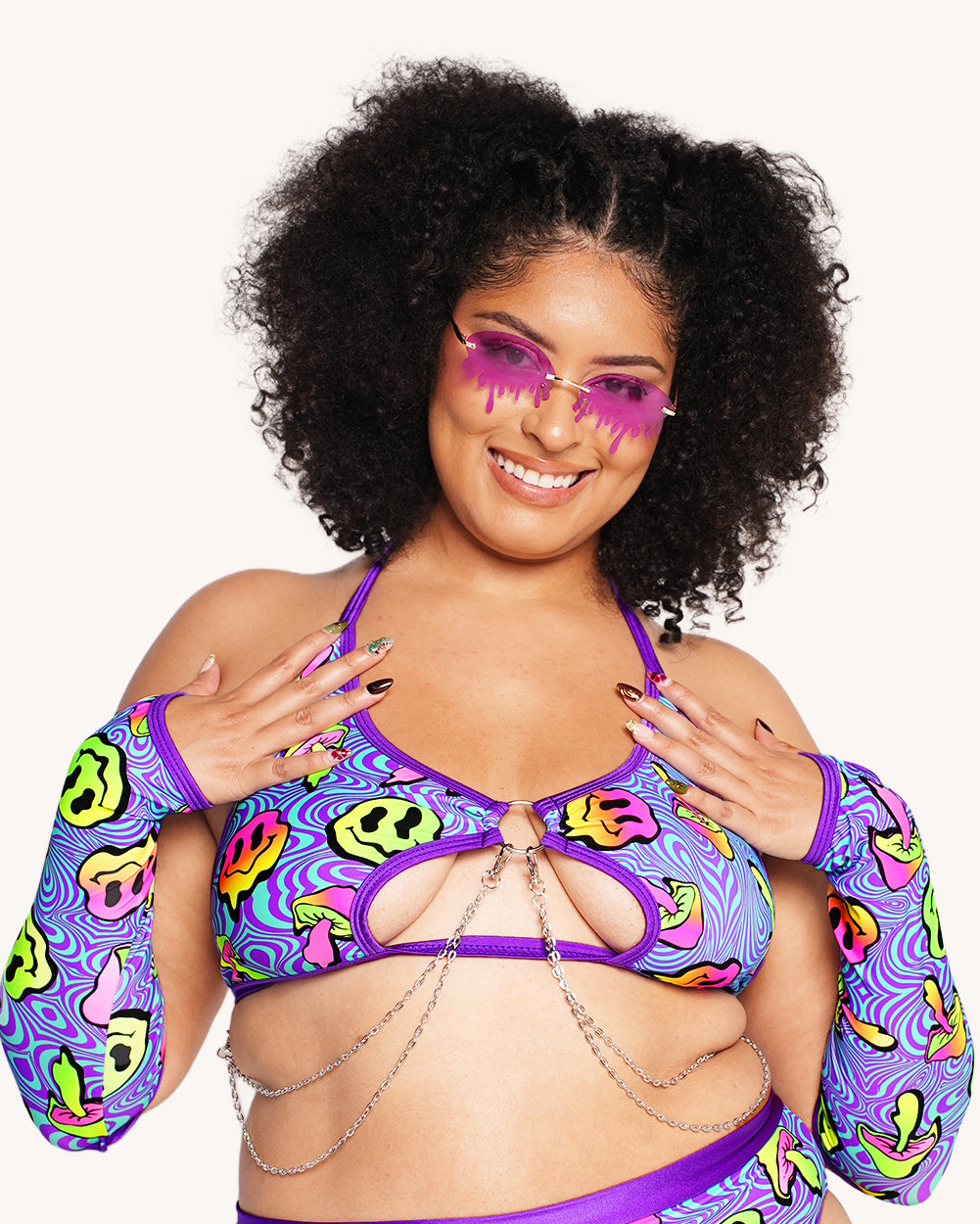 Rolita Couture x iHR Shroomface Rebel Chain Top - Image 36344688279735