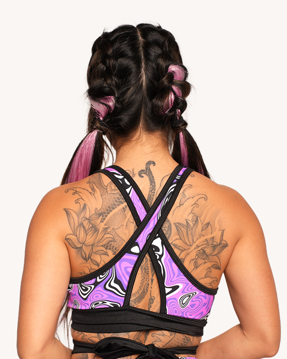 Rolita Couture x iHR Ultraviolet Vortex Cross Back Top - Image 34821397151927