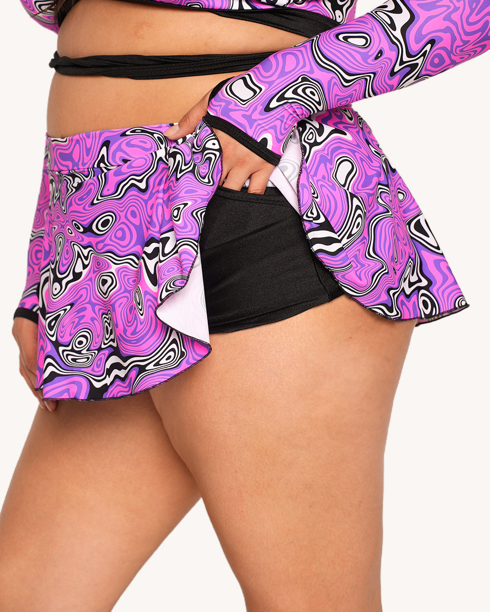 Rolita Couture x iHR Ultraviolet Vortex Micro Skort - Image 8