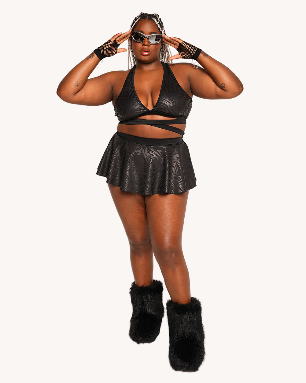 Rolita Couture x iHR Techno Waves Micro Skort - Image 33160756822199