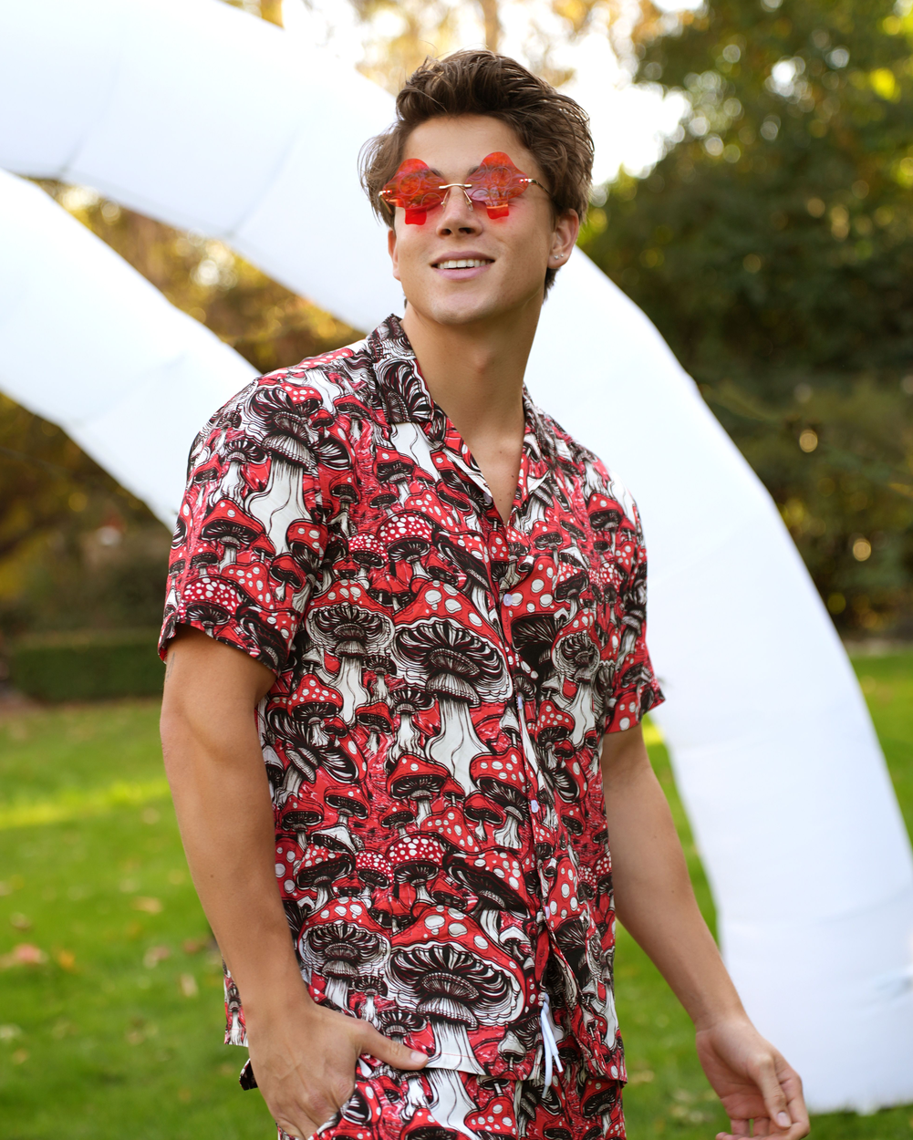 Secret of Life Mushroom Camp Shirt-Men