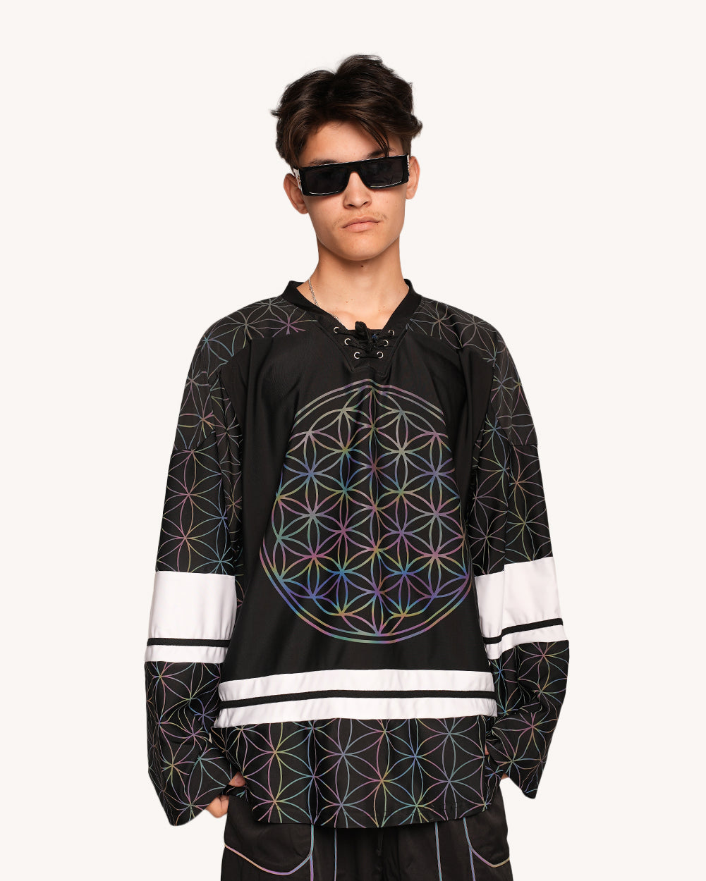 Sacred Geo Rainbow Reflective Jersey - Image 1