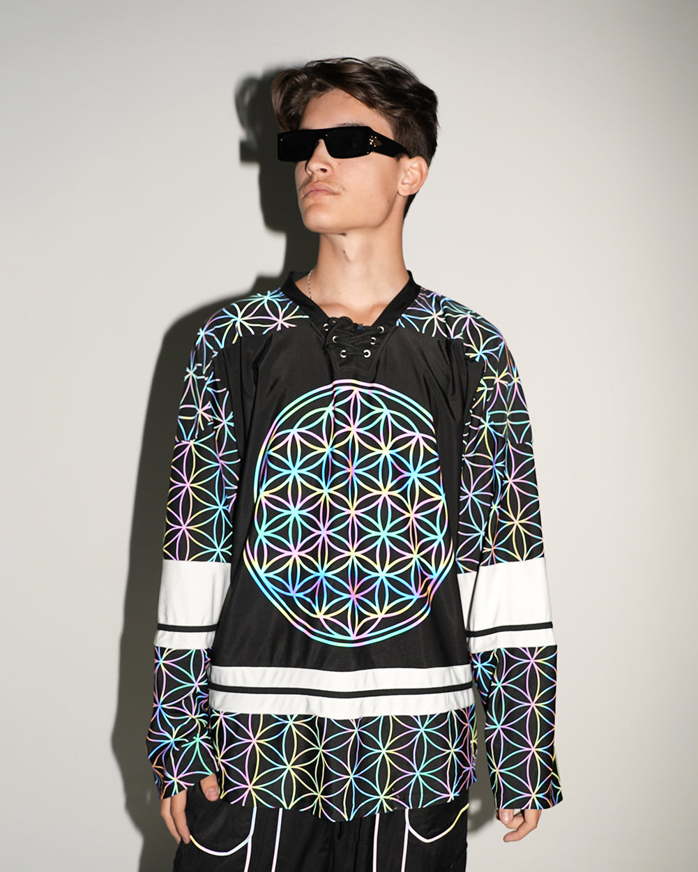 Sacred Geo Rainbow Reflective Jersey - Image 35089451057335