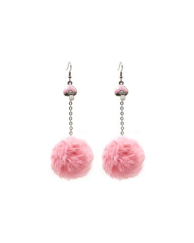 Secret Grove Mushroom Fluffy Earrings