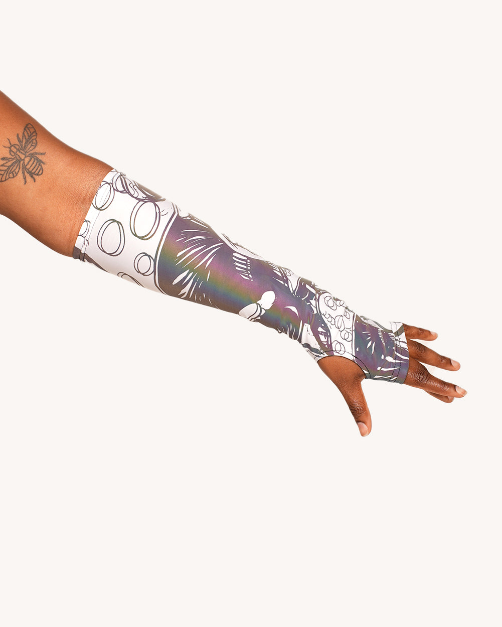 Secret of Life Mushroom White Reflective Bodysuit with Sleeves - Image 8