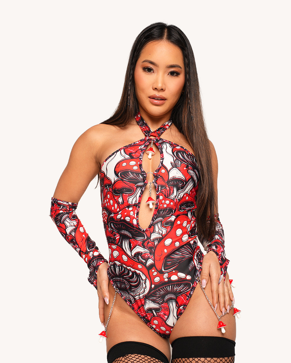 Secret of Life Mushroom Bodysuit with Sleeves - Image 34832349069495