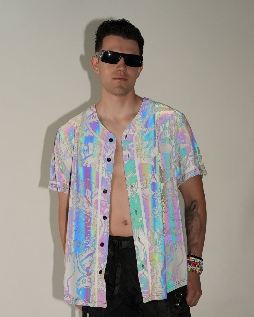 Secret of Life Mushroom Rainbow Reflective Jersey - Image 34131978223799