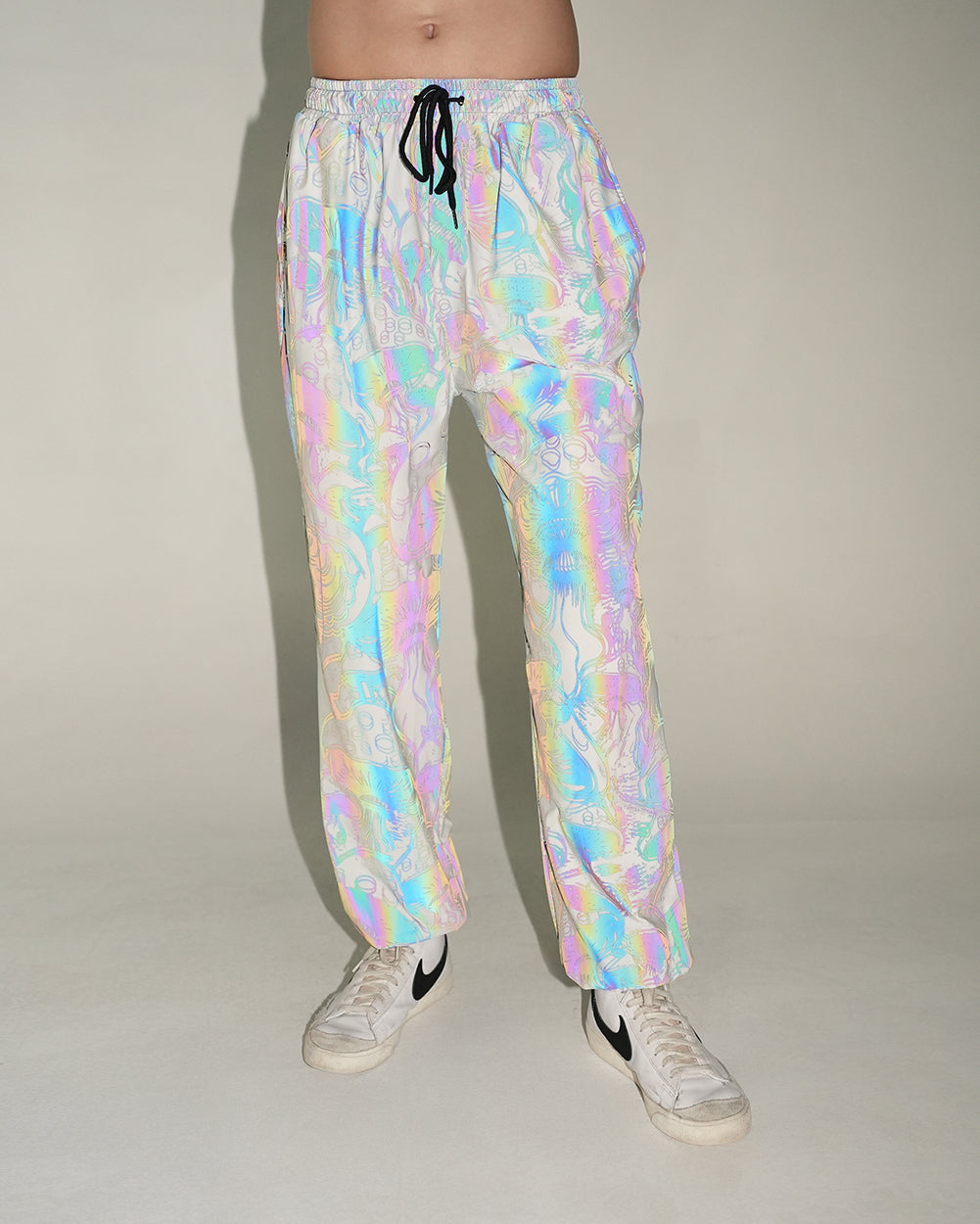 Secret of Life Mushroom Rainbow Reflective Joggers-Men