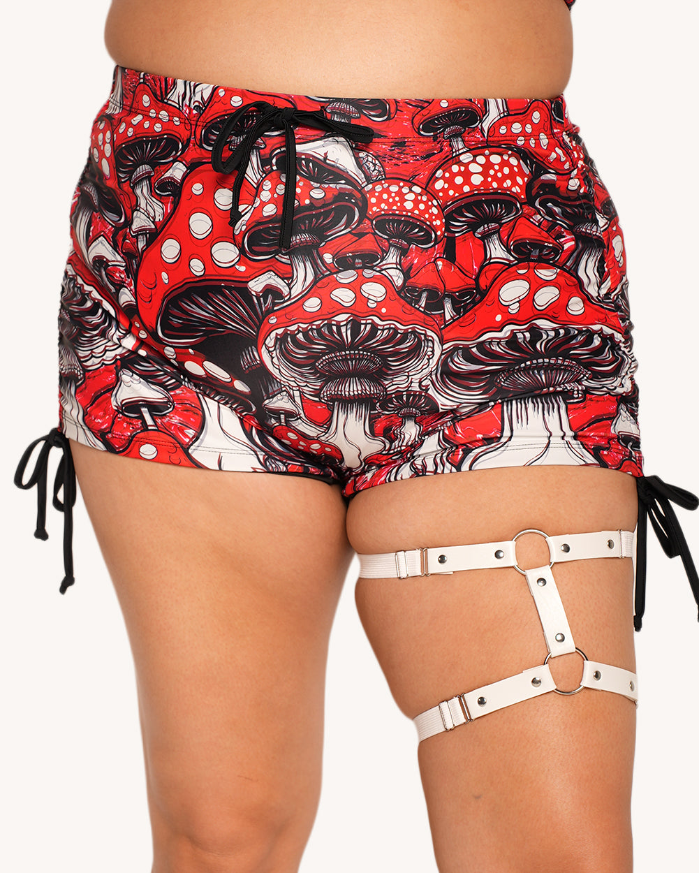 Secret of Life Mushroom Ruched Shorts - Image 35181049675959