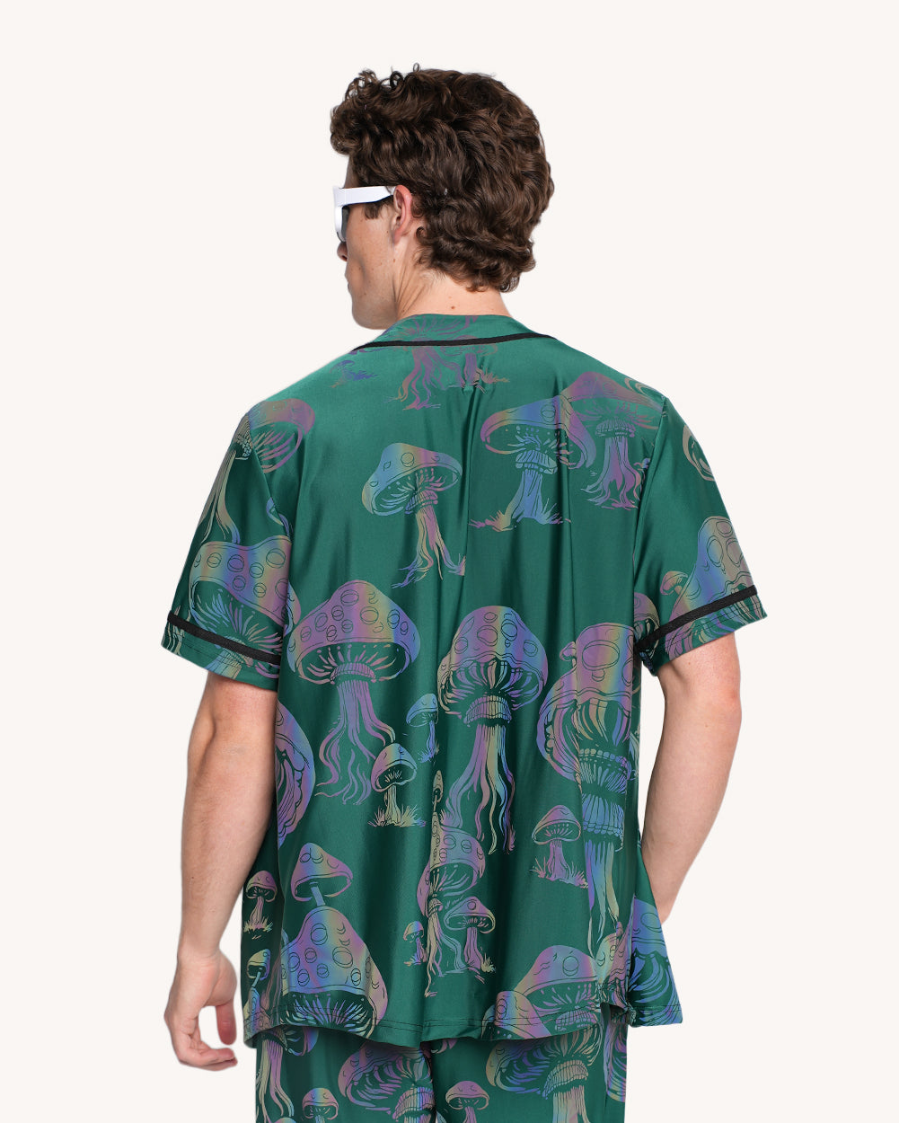 Secret of Life Mushroom Green Rainbow Reflective Baseball Jersey - Image 2