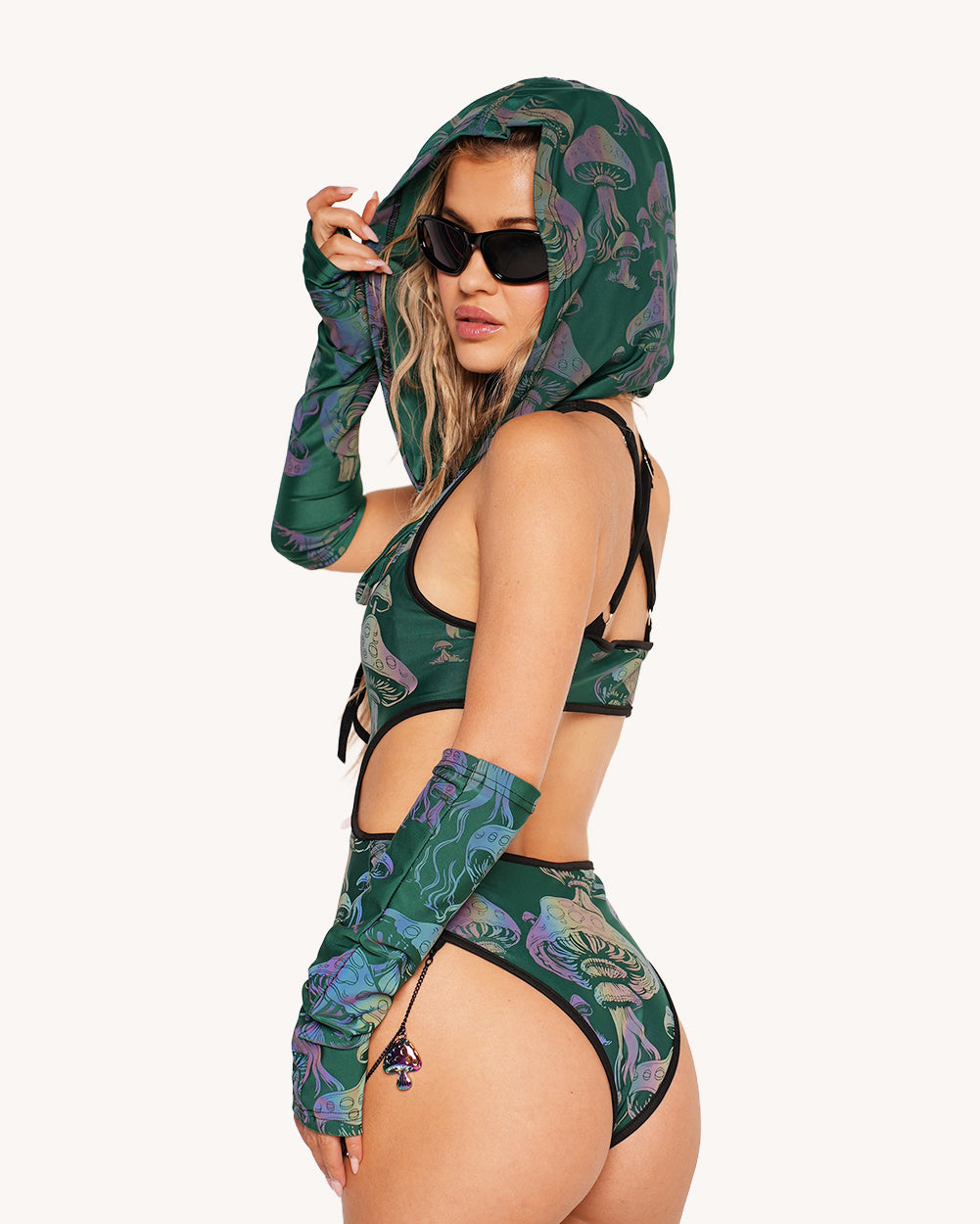 Secret of Life Mushroom Green Reflective Bodysuit - Image 36072612888759