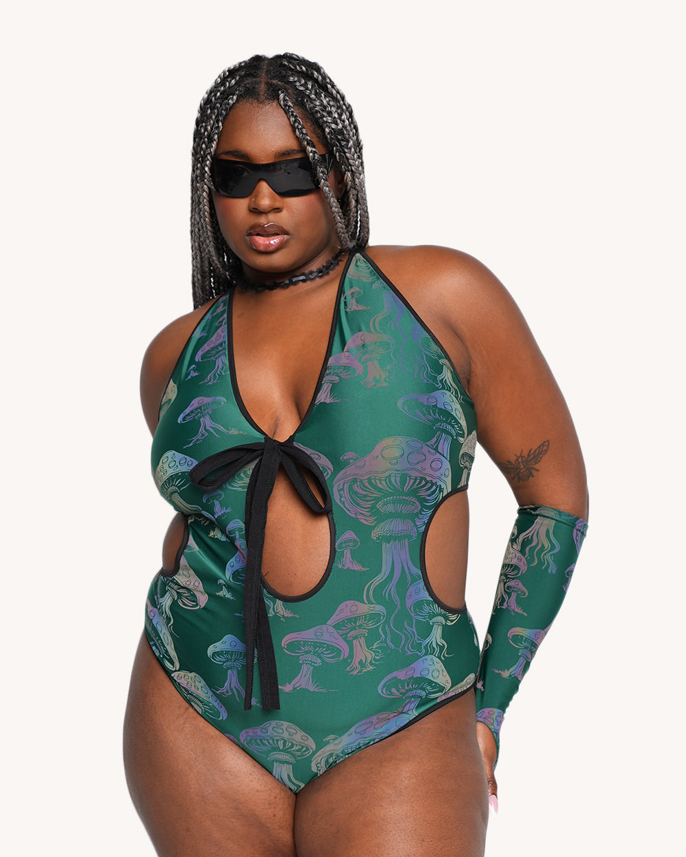 Secret of Life Mushroom Green Reflective Bodysuit - Image 35896566022327