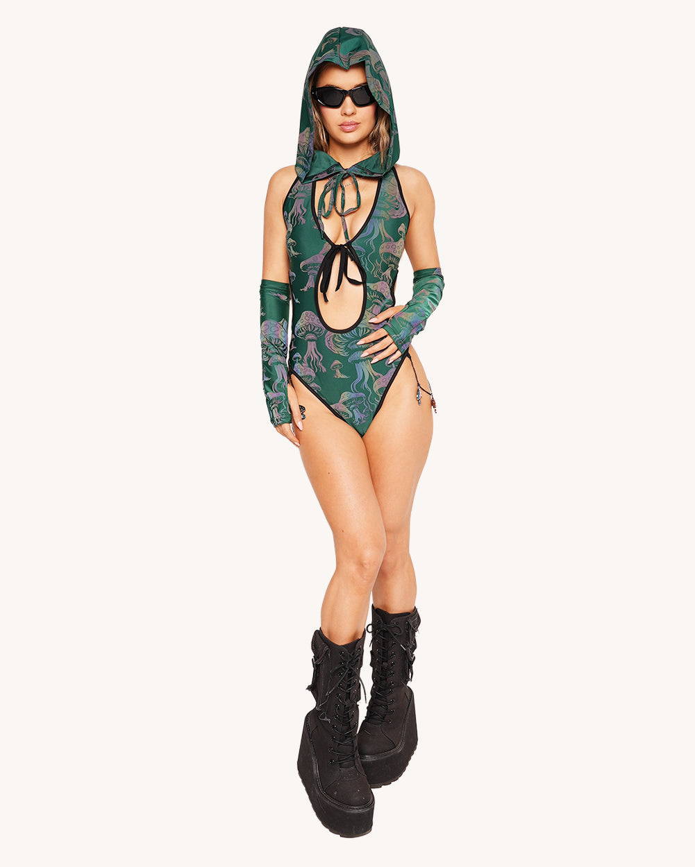 Secret of Life Mushroom Green Reflective Bodysuit - Image 1