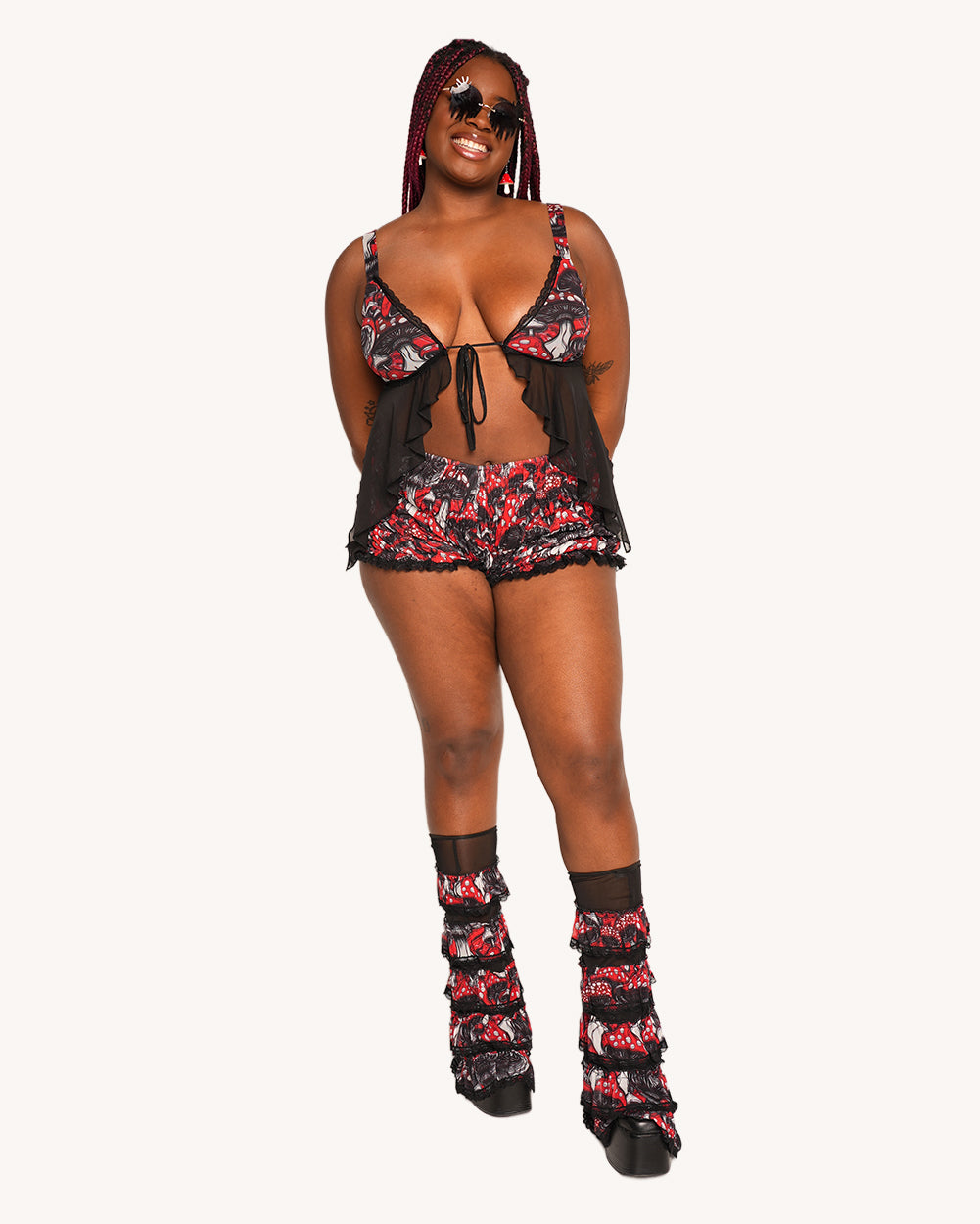 Secret of Life Mushroom Ruffle Shorts - Image 5