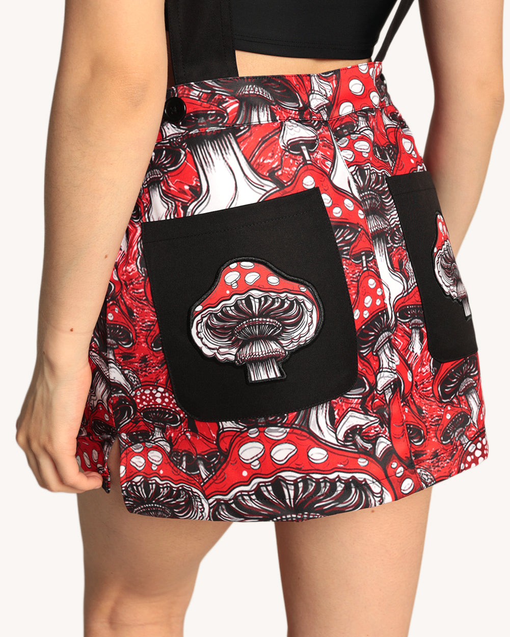 Secret of Life Mushroom Shroomie Overalls Mini Dress - Image 4