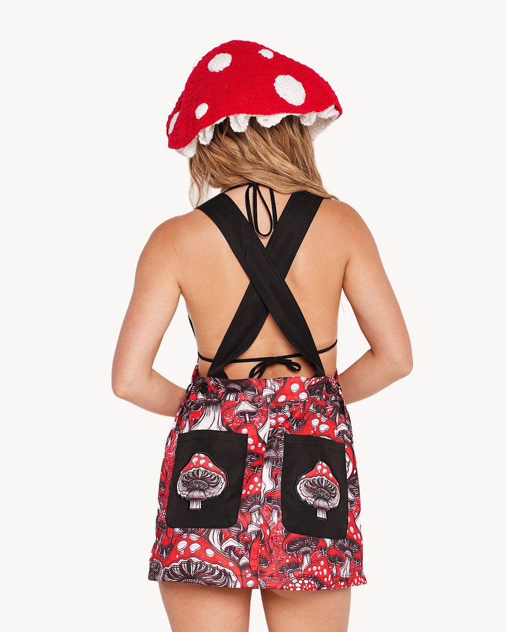Secret of Life Mushroom Shroomie Overalls Mini Dress - Image 36324813340855