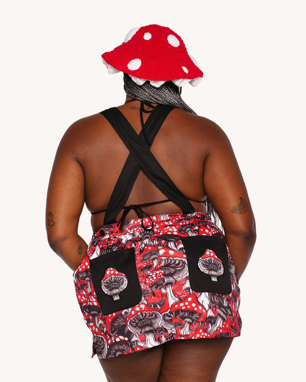 Secret of Life Mushroom Shroomie Overalls Mini Dress - Image 36070490734775