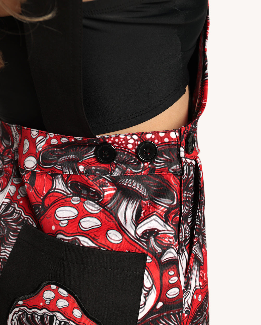 Secret of Life Mushroom Shroomie Overalls Mini Dress - Image 3