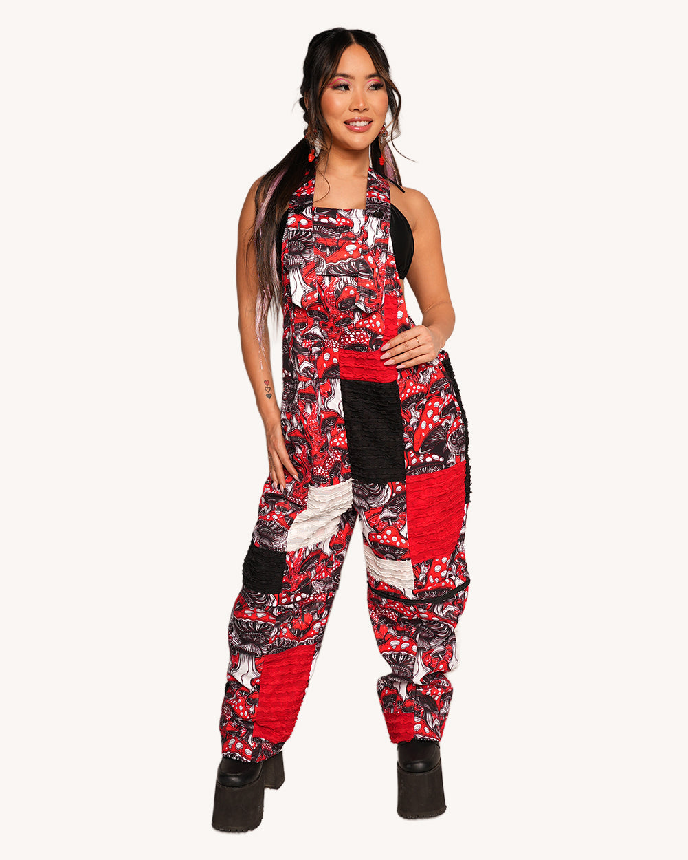 Secret of Life Mushroom Zipper Overalls - Image 6