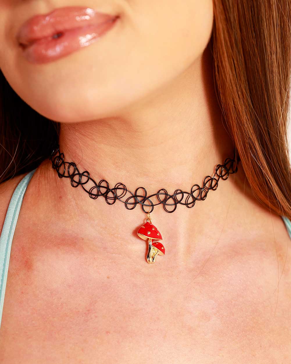 Shroom Boom Choker-Black/Red-Front