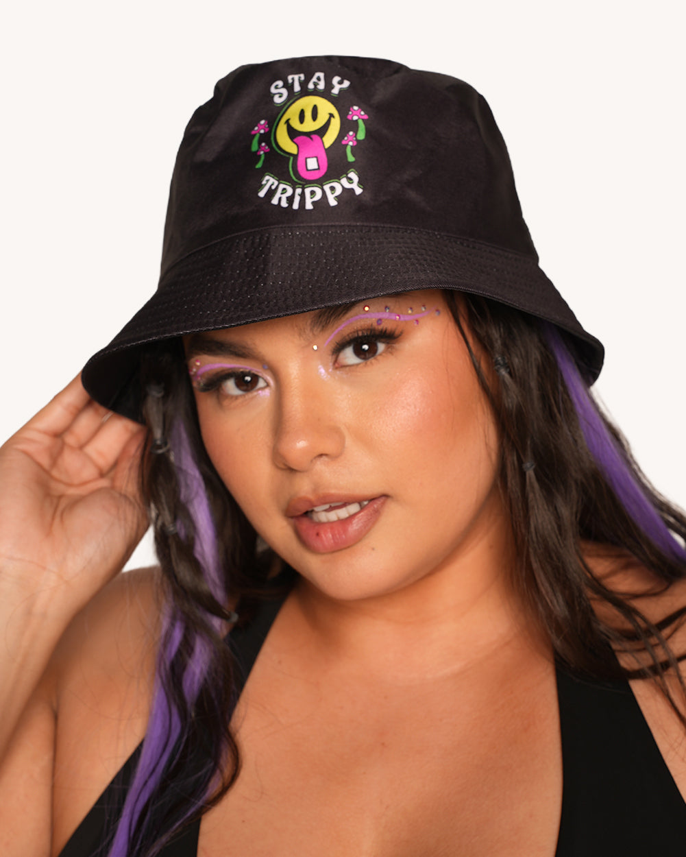 Smiley Reversible Bucket Hat with Stash Pocket - Image 34662939001015