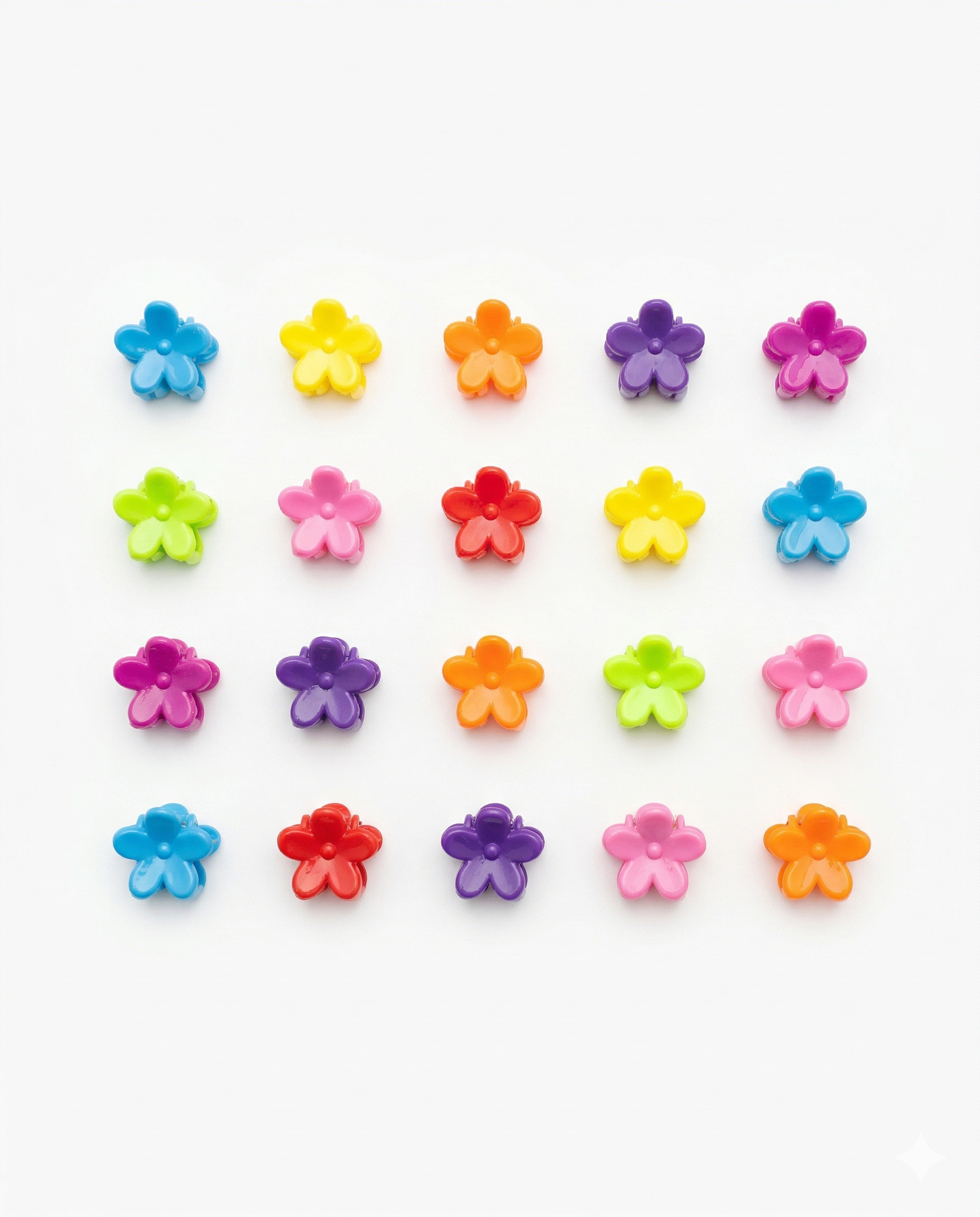 SolidDaisyHairClips20-pcSet